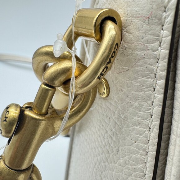 COACH Cassie 19 pebbled leather top handle small crossbody bag - White - Picture 9 of 14